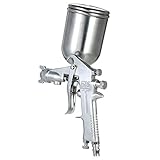KKmoon プロ 重力フィード スプレーガン 1.5mmノズル 400ML ステンレス鋼 ペイントスプレーガン エアブラシセット 家具 塗装 自動車補修 仕上げ ペイント スポット修理 スプレーャー
