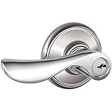 Schlage f51-chpシャンパンKeyedエントリf51 aパニックProofドアレバー、ポリッシュクローム
