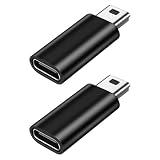 USB C → Mini USB 変換 アダプター 2個 Type C メス to ミニ USB オス アダプター 充電とデータ転送 ミニデジタルカメラ/ドライブレコーダー/GPSに対応 ブラック