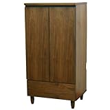 ライフスタイリングショップ キャビネット 扉付き 引出 木製 ウォールナット 幅59×奥行45cm LS-546DB