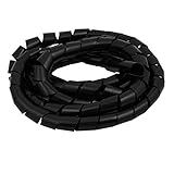 uxcell スパイラルラップチューブ ケーブルワイヤラップ ポリエチレン 300g ブラック 30mm