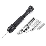 ピンビジョン、0.3~3.6mmの把持範囲25 HSSドリルビットとチャックハンドツイストドリル木工ハンドドリル