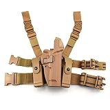 Gexguneタクティカルレッグホルスター右手パドル太もベルトレベル3ロックデューティピストルガンホルスターw/マガジントーチポーチベレッタ92/96 /M9/M9A1と/oレール