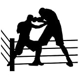 Boxing壁デカールステッカー2 – デカールステッカーと壁画子供少年少女の部屋、寝室。スポーツの装飾 – ボクサーシルエット、ホーム装飾の壁アート壁画 12 in. (12"W x 9.9"H) 