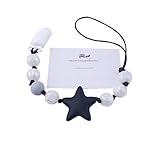 Mamimami Home 噛がため おしゃぶりクリップ シリコーン製　スター　おしゃぶりのチェーン おもちゃホルダー 看護ネックレス 出産祝い「BPAフリー」[FDA認可済]
