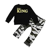 (プタス)Putars ベビー服 子供服 上下セット パーカー 長袖 男の子 LIL KING 迷彩柄 可愛い 春 秋 冬 スポーツ 運動会 旅行 記念日 プレゼント 12ヶ月-5歳