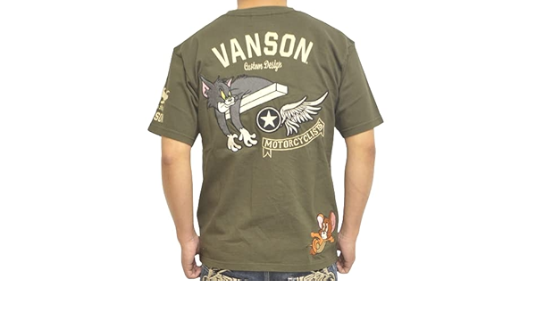 オリーブxlサイズ 天竺半袖tシャツ Vanson バンソン ヴァンソン Tjv 2216 刺繍 トムとジェリー Vanson Tom Jerryコラボ Www Alvenius Ind Br