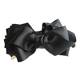 ヴァンテーヌ VINGTAINE バナナクリップ リボン グログラン ボリューム シンプル ヘアクリップ H7120-BK- ブラック