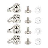 YFFSFDC ショルダーストラップ 留め具 ネジ式 バッグ 金具 4組入り リベット スタッド レザークラフト 財布 材料 DIY ハンドメイド パーツ(シルバー)