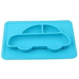 Honel お食事マット ランチョンマット ランチプレート シリコン 離乳食 ベビー食器 幼児 赤ちゃん 子供 キッズ 滑り止め 青