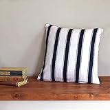 スタイルデコール(STYLE Decor) クッションカバー 45×45cm 北欧 おしゃれ かわいい 2枚セット 綿100% シンプル ストライプ ネイビー W3501400