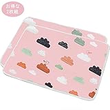 おむつ替えシート防水 おむつ替えマット出かけ抗菌 消臭 洗濯可 ベビー用品 綿 出産祝い 赤ちゃん ギフト プレゼント（2枚組） (ピンク 02)