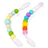 KUCHANG Best Baby Pacifier Clip Bundle - 2 Silicone Pacifier Holders For Boys - Fun, Colorful and BP