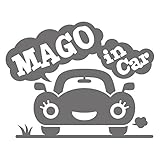 imoninn MAGO in car ステッカー　【シンプル版】　No.25　クルマさん　（シルバーメタリック）