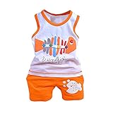 ベビー服　シャツ　シュートパンツ　セットアップ　二点セット　赤ちゃん　可愛い　男の子　女の子　袖なし　コットン