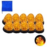 Wellvie classy サイドマーカー 10個セット LED 24V 汎用 防水 16連 カラーレンズ マーカーランプ 路肩灯 トラック用 クリスタルカット リフレクター搭載 バスマーカ (アンバー 10個) [並行輸入品]