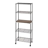 ルミナス ウッドシェルフ付ラック ポール径19mm フリーラック(多目的棚) 幅59.5×奥行34.5×高さ155.5cm WS6015-5BR WS6015-5BR