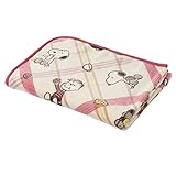 nishikawa 【 西川 】スヌーピー ハーフケット 140X100cm 洗える カフェ柄 チェック レッド FQ72305036