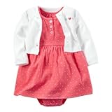 Carter's(カーターズ) 2ピースベビーソフトボディスーツドレス&カーディガンセット ピンク ワンピース 12ヶ月【並行輸入】