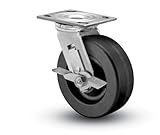 Shepherd Prism Series 6 Diameter Phenolic Wheel Swivel Caster with Tread Brake, 4-1/2 Length x 4 Wid