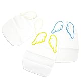 【emani】天使の羽 背中 汗取りパッド ガーゼ生地 コットン100％ かわいい 速乾 着脱簡単 3枚入り (しろ・黄色・水色)