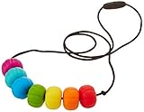 Stimtastic Chewable Silicone Chunky Bead Necklace Nontoxic BPA and Phthalate, Rainbow [並行輸入品]