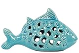 Urban Trends Collection 13809 Ceramic Fish Figurine, Gloss Turquoise