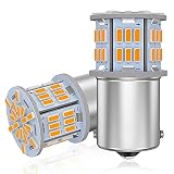 12V-24V車用S25 シングル球 アンバー BA15S P21W G18 LEDバルブ LEDライト LEDランプ54連3014SMD 汎用 変換 超高輝度(2個セット)