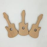 Kissteether 3個DIYペンダントハンドカット木製ギター環境にやさしい木製のベビーテザー自然のブナ木製品 (木製カラー3個入り)