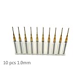 高品質10pcs / lot窒化チタンコーティングされた炭化物のPCB CNCフライスカッター1.0ミリメートル