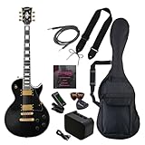 Photogenic フォトジェニック エレキギター 初心者入門 ライトセット LPカスタムタイプ ブラック LP-300C/BK [ソフトケース/シールド/ミニアンプ/チューナー/ストラップ/ピック/ピックケース/弦/調整用レンチ付属]