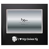 4x6 Brushed Metal Picture Frame-I love my Guinea Pig-Black by LXG, Inc.