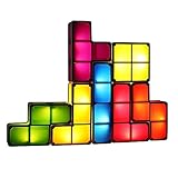 テトリスデスクライト、Hosyo DIYクリエイティブConstructible夜ライト7色レトロゲームスタッカブルパズルLED誘導ランプ理想的なギフトのホームクリスマスハロウィンデコレーション マル
