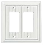 Brainerd 126469 Beadboard Double Decorator Wall Plate / Switch Plate / Cover, White [並行輸入品]