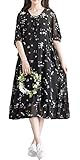 【SEBLES】レディース マタニティ ワンピース 半袖 シフォン ミディ丈 花柄 春 裾フリル ブラック ＸＸＬ