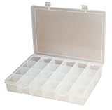 Durham LP24-CLEAR Clear Polypropylene 24 Compartment Large Box, 13-1/8 Width x 2-5/16 Height x 9 Dep