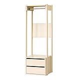 クロシオ スタイリッシュハンガーW45 白木目 幅45奥行38高さ134cm ハンガーラック