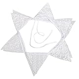 Kicode レースフラグ 白 ウェディングデコレーション バングニングバナー装飾 ペナント生地 ヴィンテージパーティー