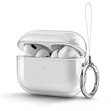 ZENIX DESIGN TECH airpods pro3 用 ケース 第3世代 ストラップ付き クリア TPU 透明 保護 ワイヤレス充電 対応 ZX-clearpods (クリア)