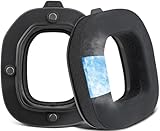 SOULWIT 冷却ジェル パッド イヤーパッド for Astro A40 TR 用 ヘッドセット 互換性 イヤーカップ アイスシルクファブリック イヤークッション 高密度フォーム 耳当て 冷感 - ブラック