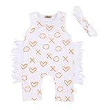 Ochine　新生児　幼児　女の子　綿　ロンパース　ノースリーブ　カバーオール　パジャマにも　カジュアル　ホワイト　0～24ヶ月設　70　80　90　100