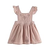 ファッション幼児キッズベイビーガールフローラルスト幸運な太陽ラップフリルプリンセスパーティードレス服コットンブレンド素材ノースリーブス夏 (80, ピンク)