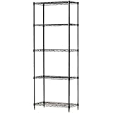 【別注品】 メタルラック ブラック スリムタイプ 幅60×奥行30×高さ150cm ルミナス パーツ対応 M1560305BK