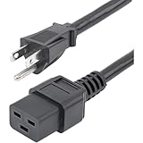 StarTech 10フィートヘビーデューティ14 AWGコンピュータ電源コード - C19にNEMA 5-15P - 14 AWG電源ケーブル - IEC 320 C19電源コード（pxt515191410）にNEMA 5-15P 10フィート/ 3メートル 黒