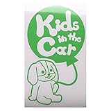 グリーン（緑） 犬 キャバリアキングチャールズスパニエル 風船 Kids in the car キッズ イン ザ カー キッズインカー ステッカー 窓ガラ...