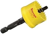 Starrett KCSC38-N Bi-Metal Smoothcut Hole Saw Assembly for Battery Operated Power Tools HSS Teeth 1-