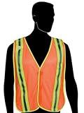 Liberty HiVizGard Polyester Mesh General Purpose Vest with 2 Wide Stripes Fluorescent Orange [並行輸入品]