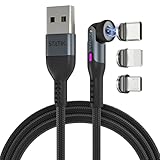 Statik 360 磁気充電ケーブル - Type C 充電器 3 in 1 USB C - USB Cケーブル Micro USB & iProduct Tip USB & iProduct Tip USB Aアダプター 電話充電コード すべてのデバイスに対応 - ブラック 6フィート/2M