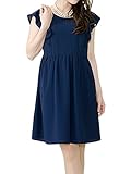(アッドルージュ)Add Rouge 授乳口付き ジョーゼット袖フリルワンピース c584187 Q1 L ネイビー