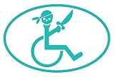 【全16色】車椅子マーク/車イス　サイン/カー ステッカー/Car/スカル/ドクロ/車用/シール/ Vinyl/Decal /バイナル/デカール/-3B (ターコイズ) [並行輸入品]